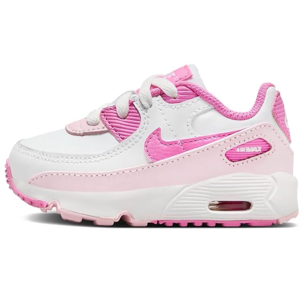 Nike Air Max 90 LTR Baby/Toddler Sneakers (White/Pink Foam/Playful Pink)